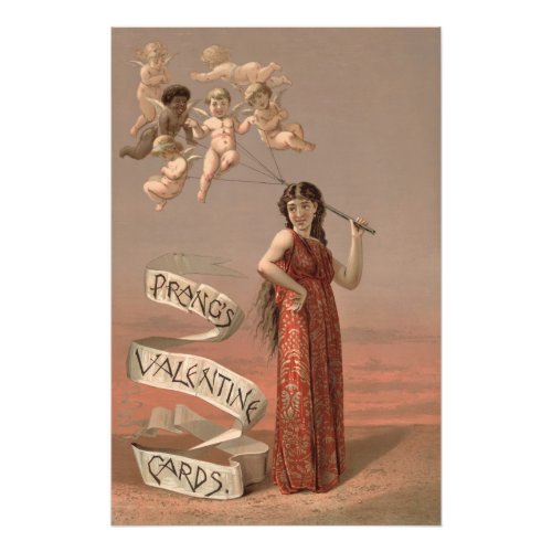 Prangs Valentine Women Red balloons of Cherubs Photo Print