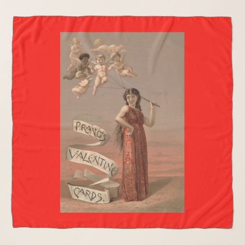 Prangs Valentine Women Red balloons of Cherubs Scarf