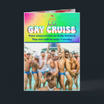 Prank Gay Cruise Birthday, Custom Wife Photo Card<br><div class="desc">Gay Cruise prank greeting card. This is a fake Gay Cruise reservation confirmation card, but is actually a cute prank from the birthday guy's awesome, party friends or his girlfriend/wife. It is both funny and cute, just be ready with your phone to catch all the funny faces. Laughter is the...</div>