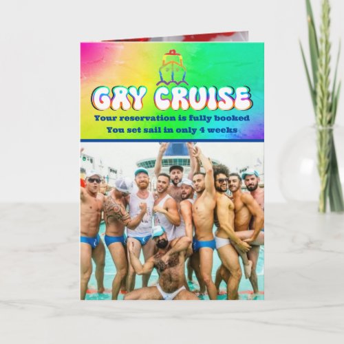 Prank Gay Cruise Birthday Custom Wife Photo Card