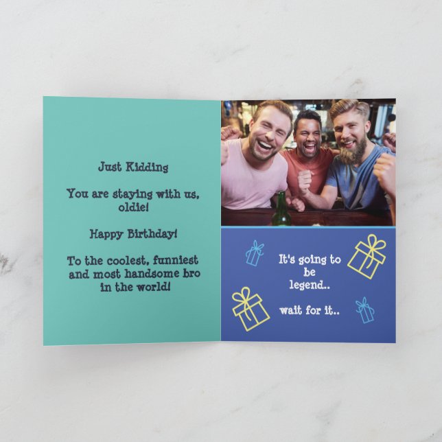 Prank Gay Cruise Birthday,Fun Custom Friends Photo Card (Inside)