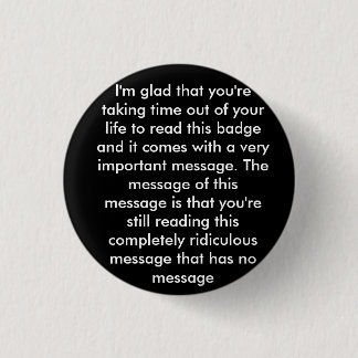 Prank 'message' badge pinback button