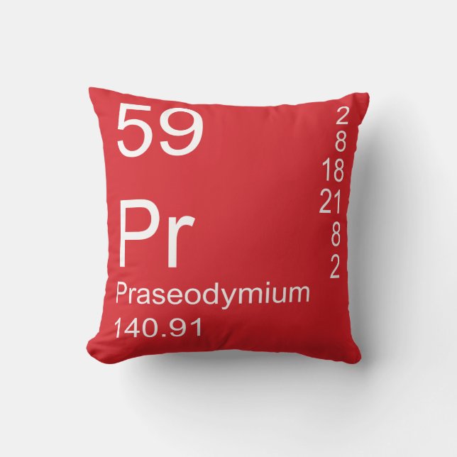 Praseodymium Throw Pillow (Front)