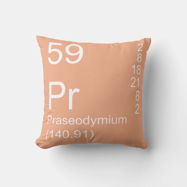Praseodymium Throw Pillow (Front)