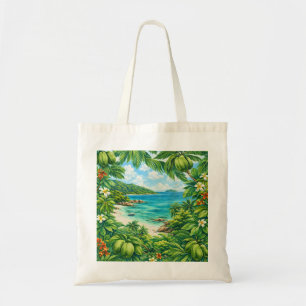 Praslin Seychelles Coco de Mer Tropical Beach Tote Bag