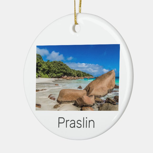 Praslin Seychelles Island Anse Lazio Beach Gift Ceramic Ornament (Left)