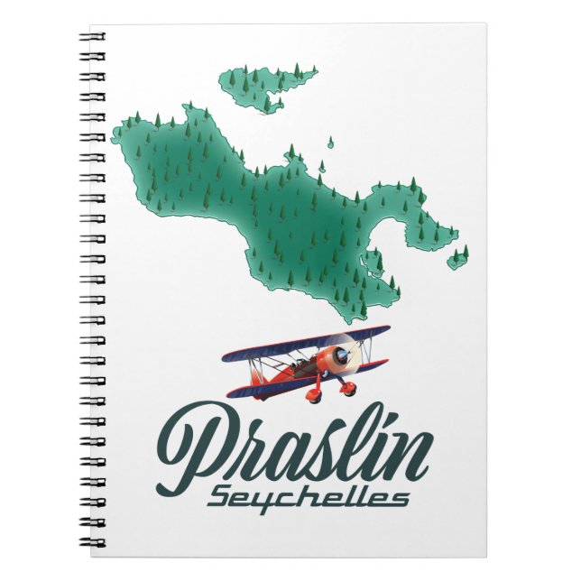 Praslin Seychelles map Notebook (Front)