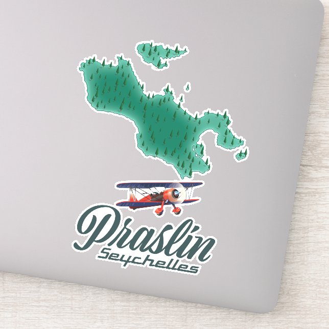 Praslin Seychelles map Sticker (Detail)