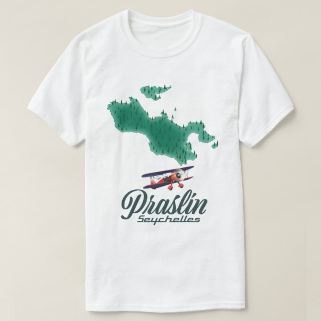 Praslin Seychelles map T-Shirt (Design Front)