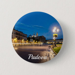 Prato della Valle at night in Padova, Italy Button