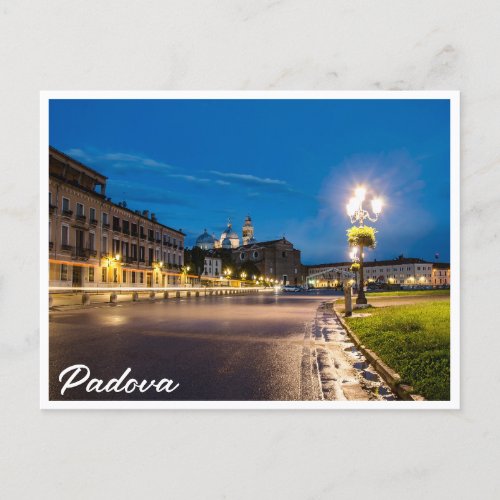 Prato della Valle at night in Padova Italy Postcard