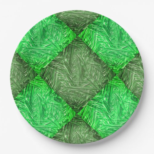 Prato verde falsa grama ou folhas de coqueiro paper plates