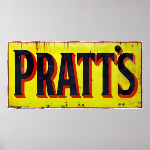 Pratts Vintage Enamel Sign
