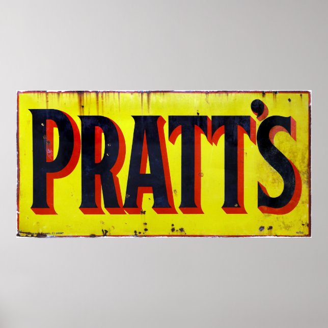 Pratts Vintage Enamel Sign (Front)