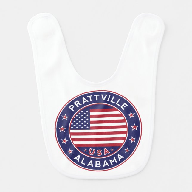 Prattville, Alabama Baby Bib (Front)