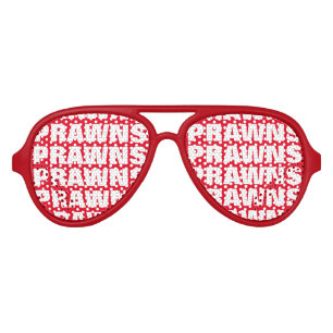 Prawn obsession party shades. Sea food sunglasses