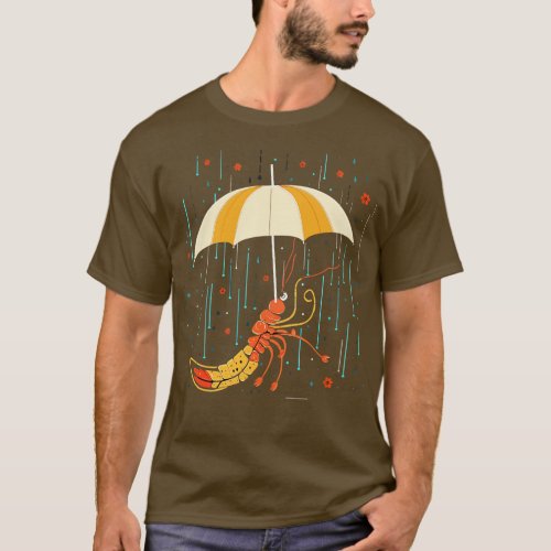 Prawn Rainy Day With Umbrella T_Shirt