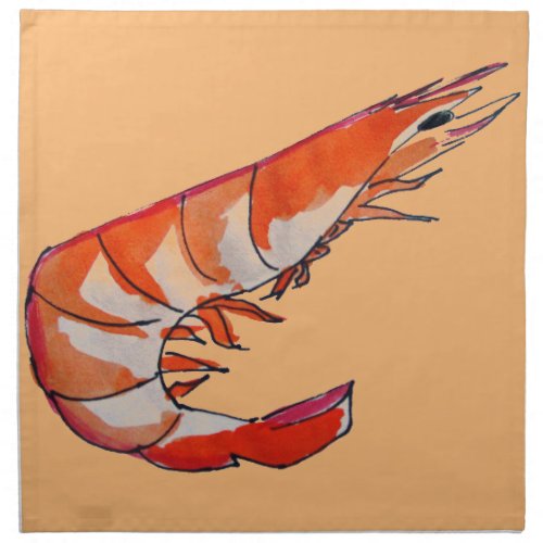 Prawn shrimp seafood kitsch art cloth napkin