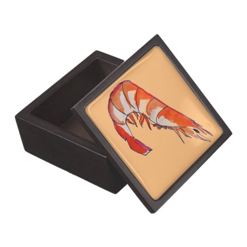 Prawn shrimp seafood kitsch art jewelry box