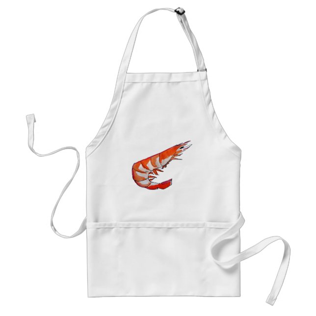 Prawn shrimp seafood kitsch BBQ Adult Apron (Front)