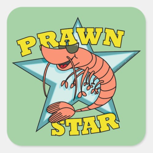 Prawn Star Square Sticker