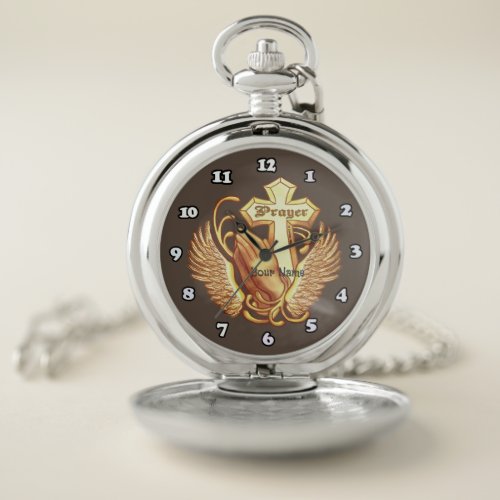 Pray Always Cross Christian Pocket Watch