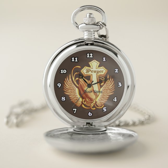 Pray Always Cross Christian Pocket Watch (Inside)