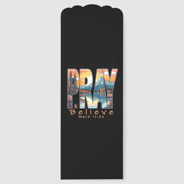 Pray and Believe Christian Design Bookmarks (Front)