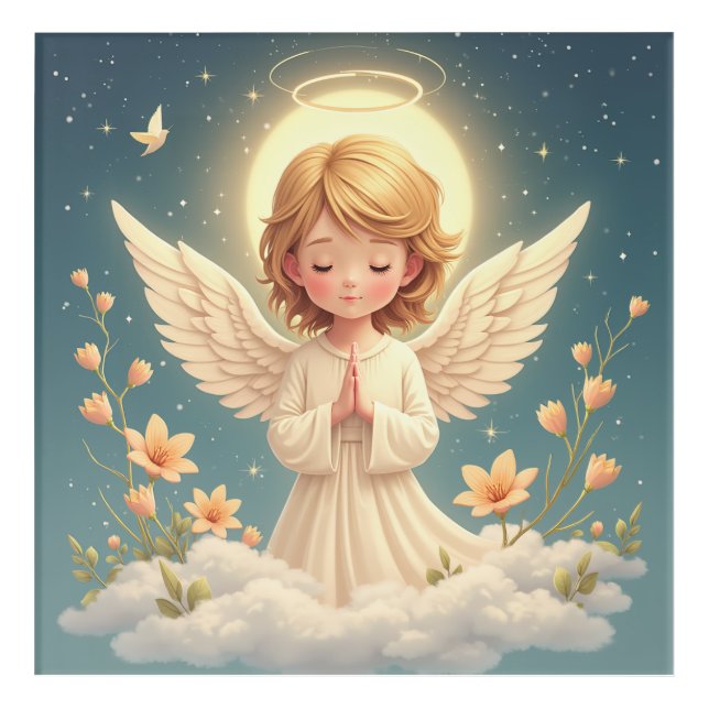 pray angel doing acrylic print (Front)