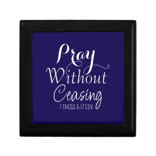 Pray Bible Verse Christian Prayer Dark Blue Gift Box