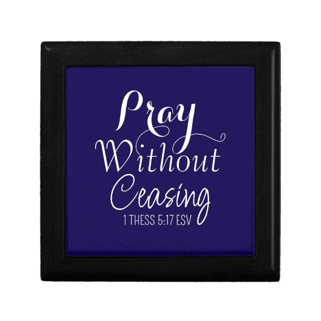 Pray Bible Verse Christian Prayer Dark Blue Gift Box (Front)