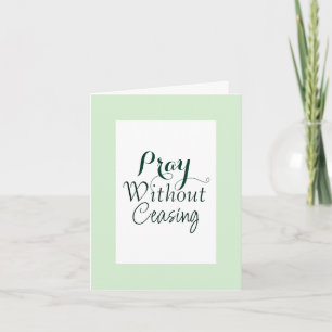 Pray Bible Verse Christian Prayer Green and White Card