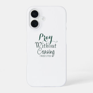 Pray Bible Verse Christian Prayer Green and White iPhone 16 Case