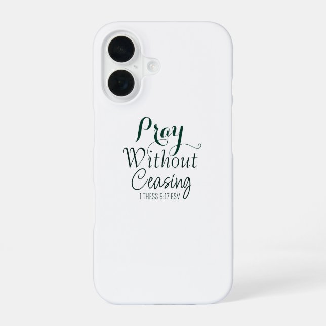 Pray Bible Verse Christian Prayer Green and White iPhone Case (Back)