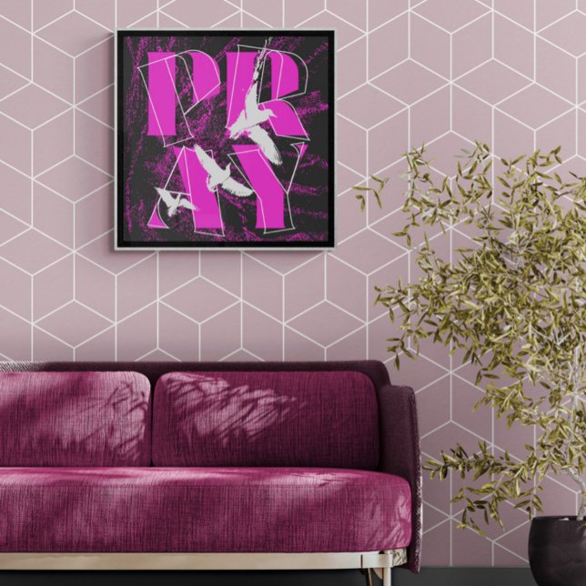 PRAY Bold Christian Faith Reminder Poster (PRAY on the wall hits different. Big color, big attitude, big energy.)