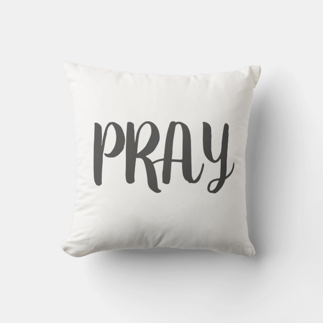 PRAY Christian Decorative Pillow Throw Farm Faith (Front)