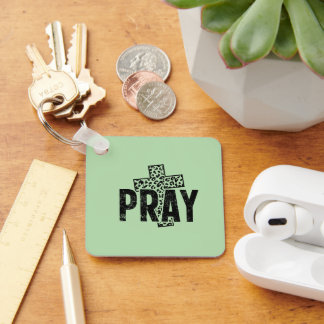 Pray Christian | Faith Cross Prayer Keychain