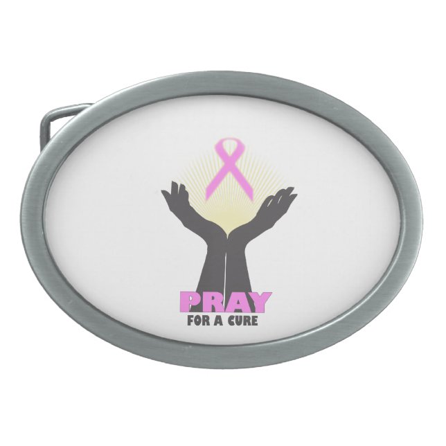 Pray For A Cure Belt Buckle (Front)