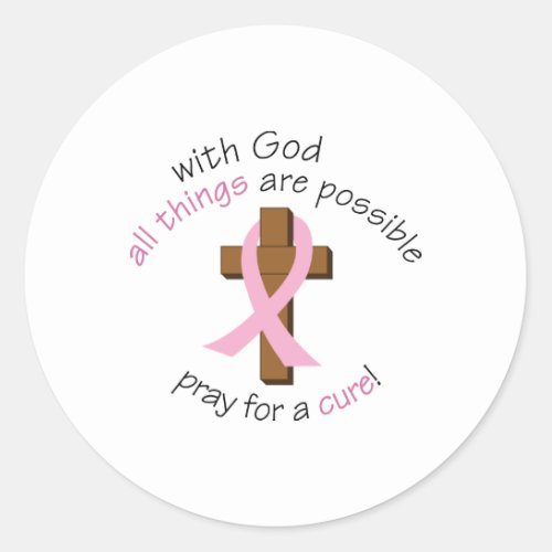 Pray For A Cure Classic Round Sticker