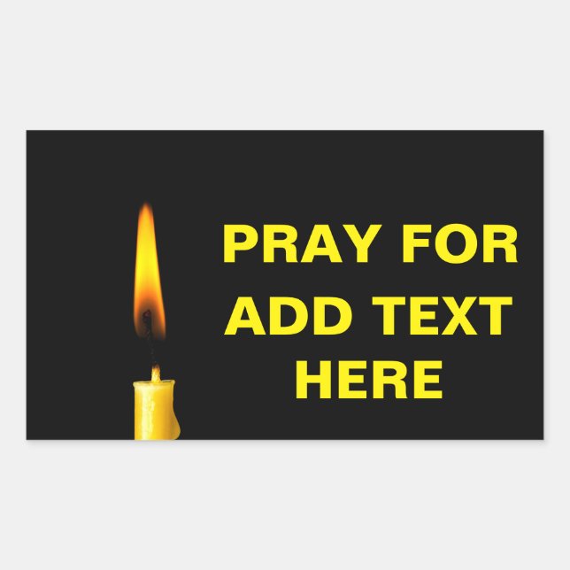 Pray For Add Text Rectangular Sticker (Front)