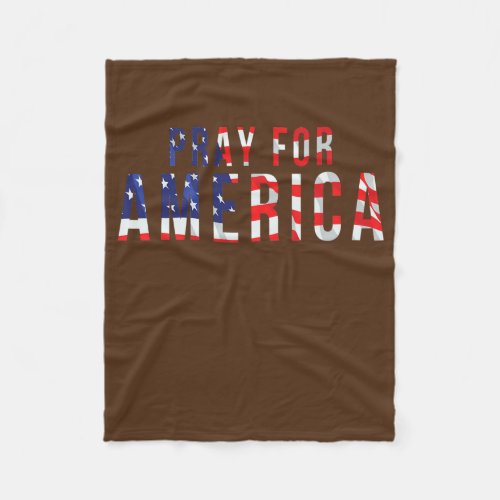 Pray for America Christian US Flag 4th of July Fleece Blanket
