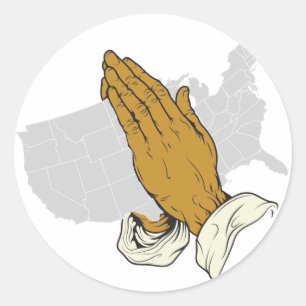 Pray For America Classic Round Sticker