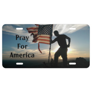 Pray for America Front License Plate