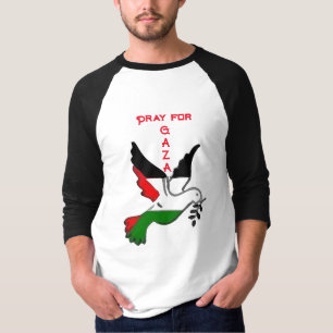 Pray for Gaza Unisex Ragland  T-Shirt