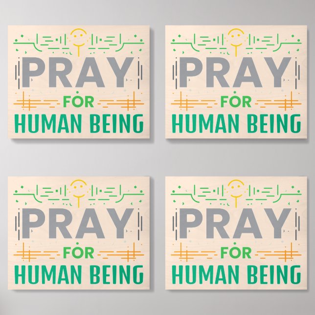 Pray For Human Being Wood Photo Tile (Front Set)