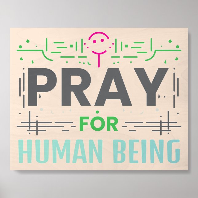 Pray For Human Being Wood Photo Tile (Front Set)