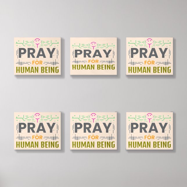 Pray For Human Being Wood Photo Tile (Front Set)