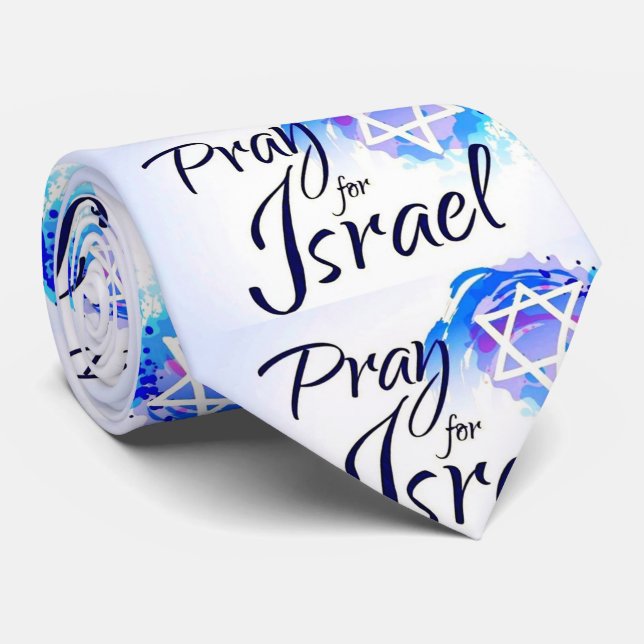 Pray-For-Isreal_ Neck Tie (Rolled)