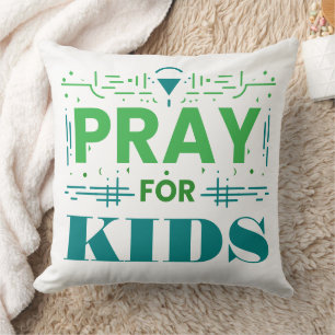 Pray for kids throw pillow