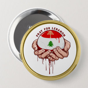 Pray for Lebanon - Lebanon, Palestine, Israel War Button